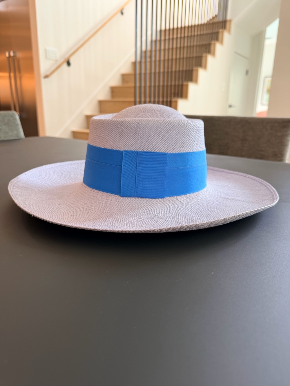 Artesano Wide Brim Straw Hat with Blue Band